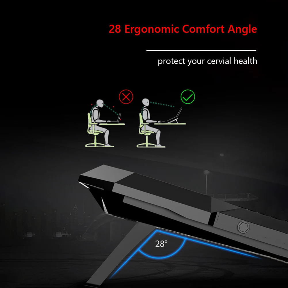 

RGB Laptop Cooling Pad 2 Fans Adjustable Laptop Cooler Stand Laptop Stand Height-Adjustable for 12-17 inch Cooling Fan
