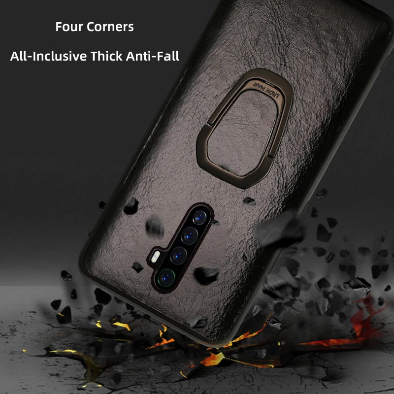 langsidi magnetic kickstand phone case for realme 7 7pro c3 x50pro genuine leather back cover for oppo reno 3 pro r17 a9 a5 2020 free global shipping