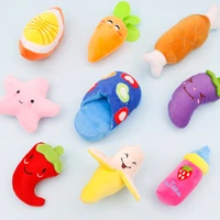 fruit 2 chew play toys cute pet squeaky puppy chew squeaker quack sound doll toy creative simulation donut pet supplies dog toys