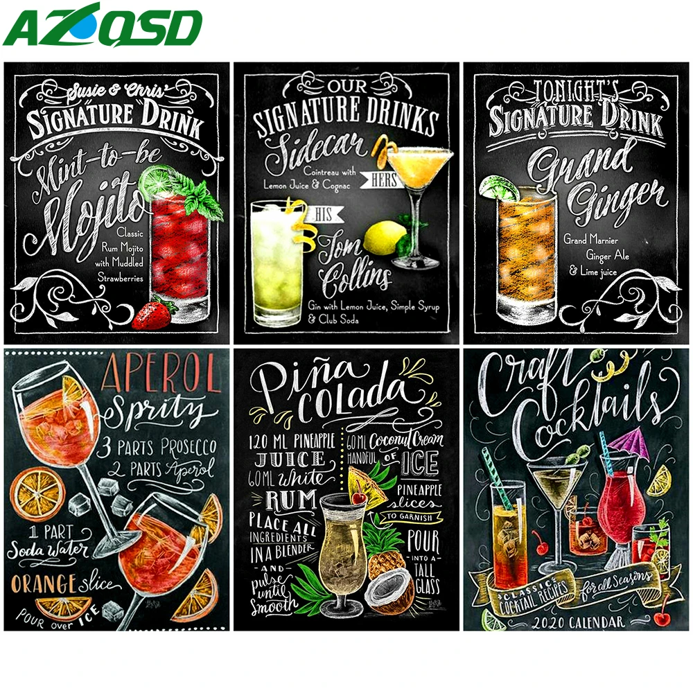 

AZQSD 40x50cm Painting By Numbers Cartoon Drawing On Canvas Handmade Gift DIY Coloring By Numbers Blackboard Home Decoration