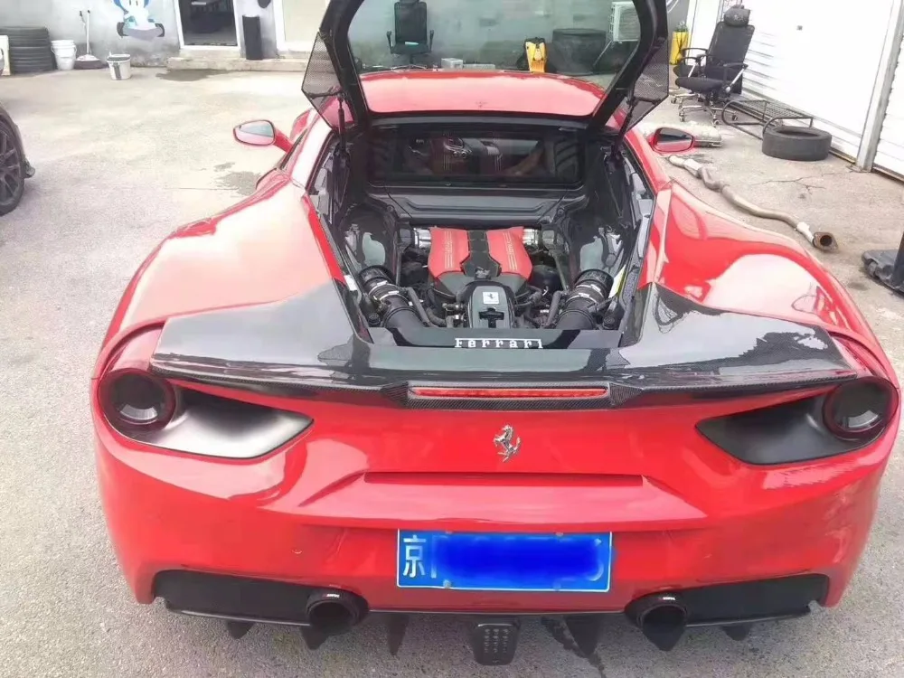 Углеродное волокно заднее крыло багажника выступ Спойлеры подходит для Ferrari 488 GTB