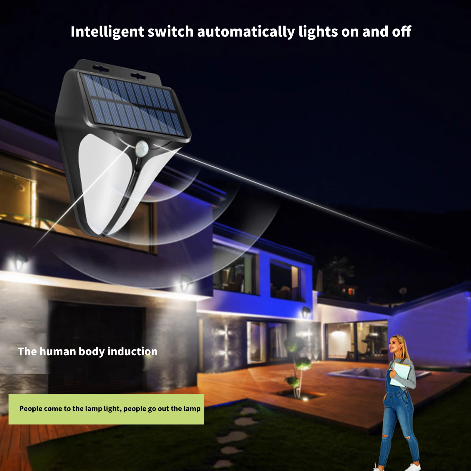 

Motion Sensor Double Eyes Waterproof Outdoors Solar Wall LED Light Light Human Body Induction Eagle Eye Light Outdoor Street