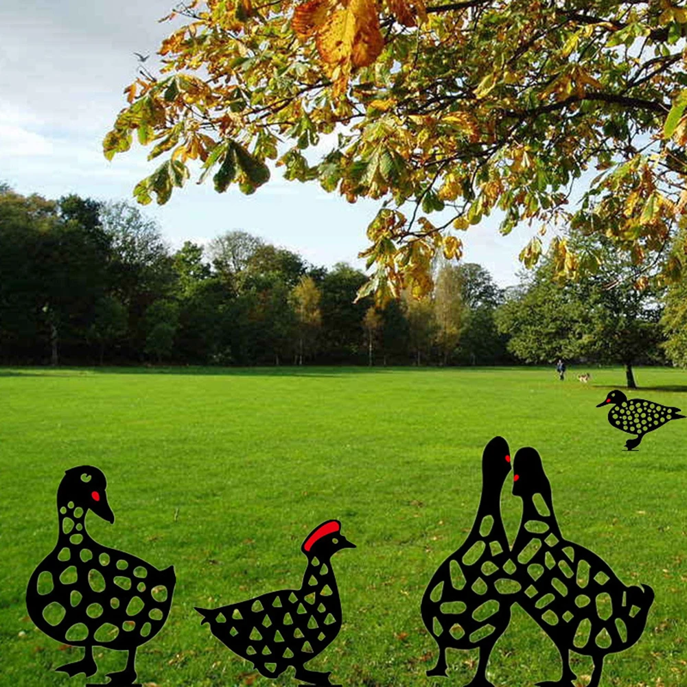 

Chickens Garden Chicken Yard Art Hen Decor Garden Statues Backyard Lawn Stakes Plastic Acrylic Duck Hen Outdoor Garden Ornaments