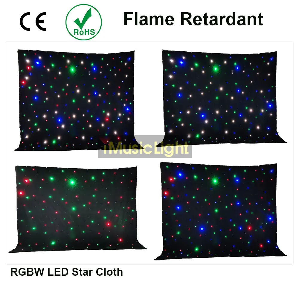 3Mx7Mtr Starcloth Sparkley драпировка RGBW Светодиодная звезда тканевый фон с системой