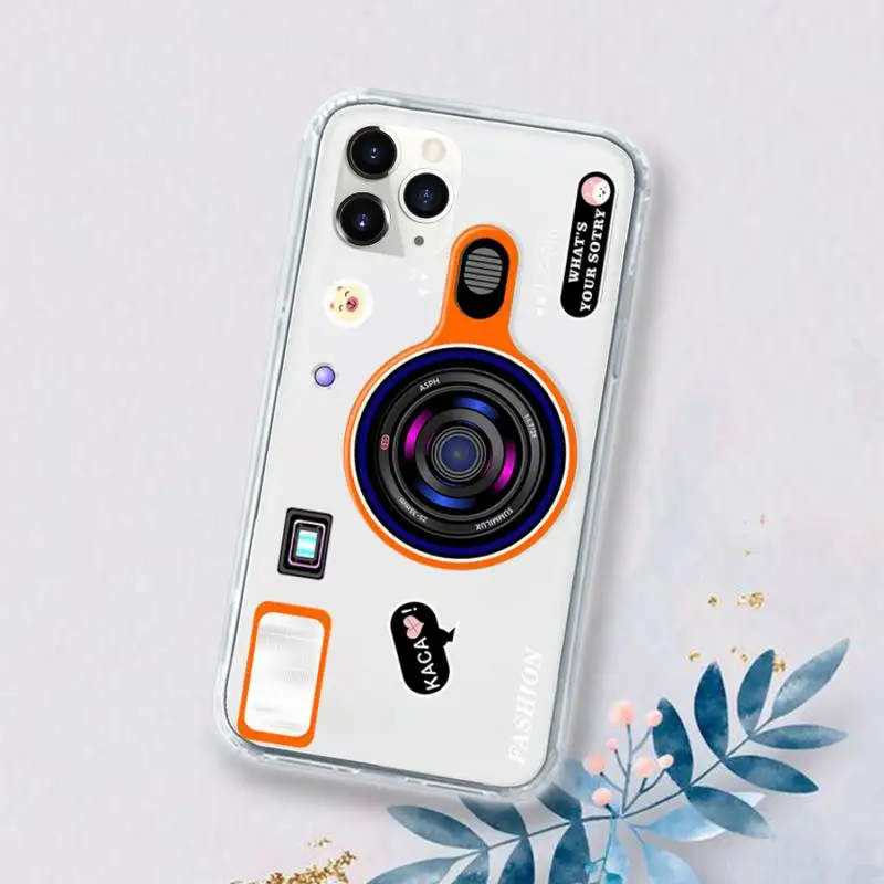

Fashion luxury camera printing Phone Case Transparent for iPhone 11 12 mini pro XS MAX 6 6S 8 7 Plus X 5S SE 2020 XR
