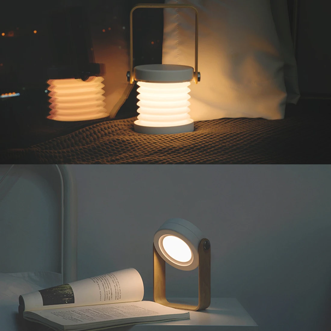 

Светодиодная настольная Лампа Выдвижной Спальня прикроватный светильник складные деревянные ручки Портативный Фонари светильник для кем...