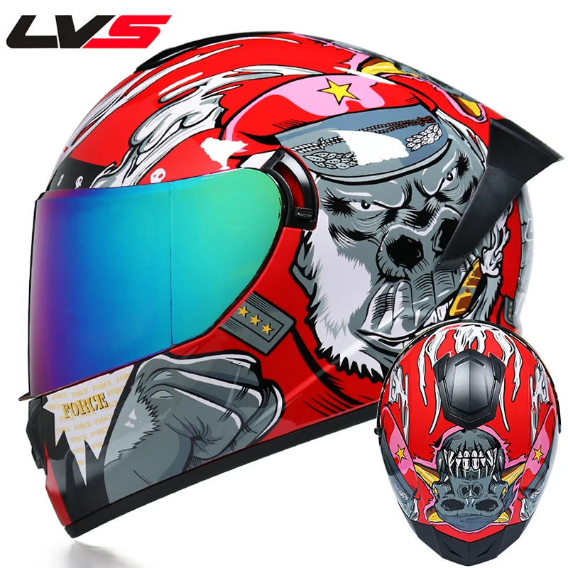 Мотоциклетные шлемы на все лицо с двойными линзами гоночный шлем высокопрочный
