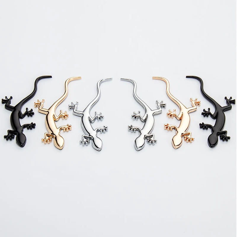 Автомобильный металлический 3D наклейки геккон двухсторонний скотч 1 пара