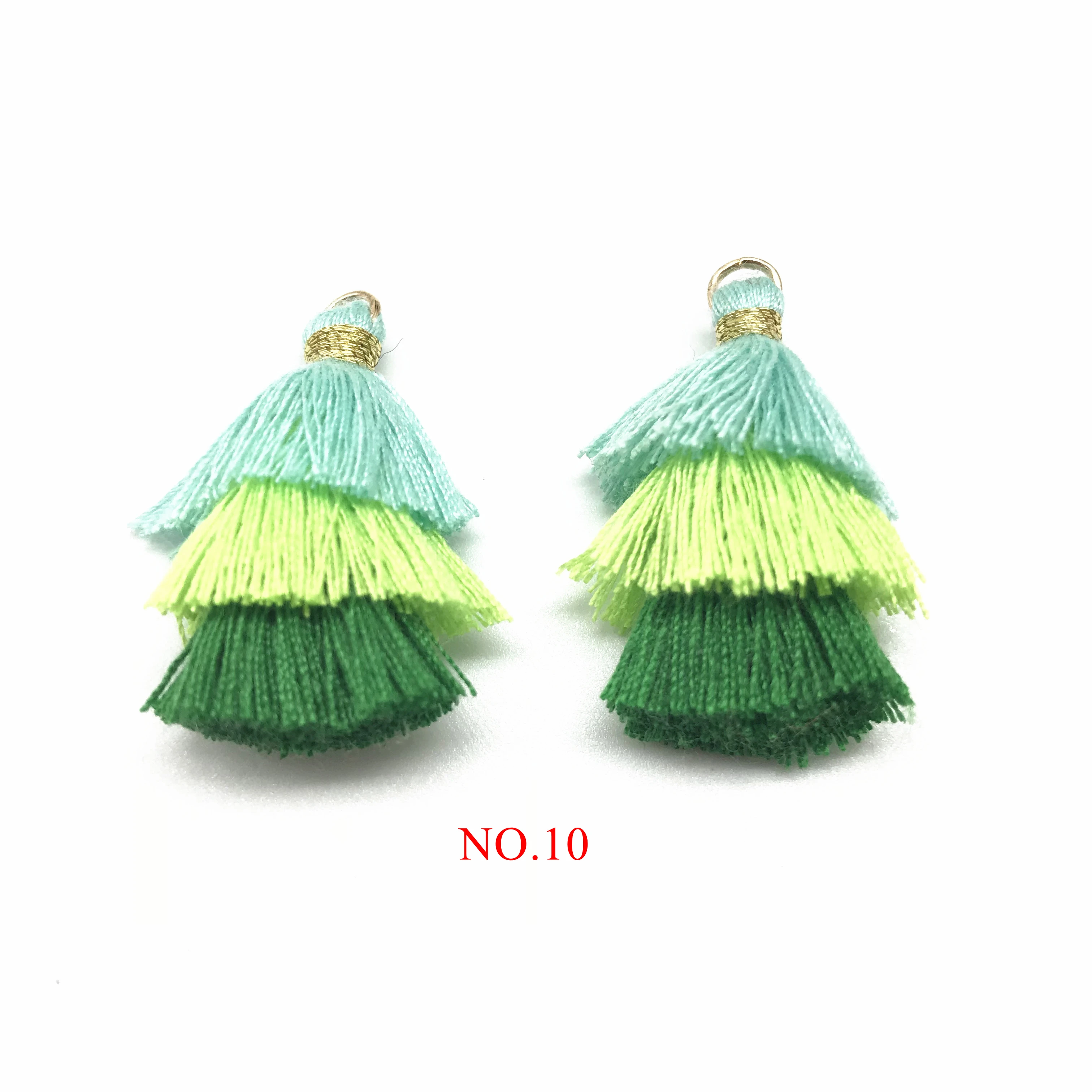 2 шт Bohochic Boho 3 слоя хлопок Красочные кисточки для изготовления ювелирных изделий Diy ювелирных изделий Аксессуары - Цвет: No.10