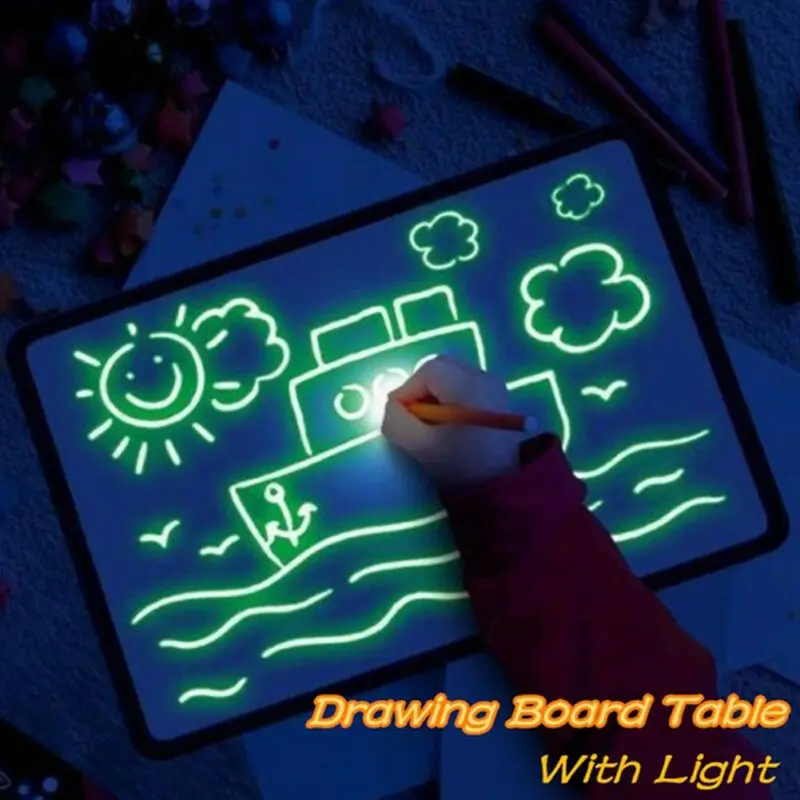 Kids Boys Girls Draw With Light Fun And Developing Toy Drawing Board Magic Toys Learning Education Hot | Игрушки и хобби