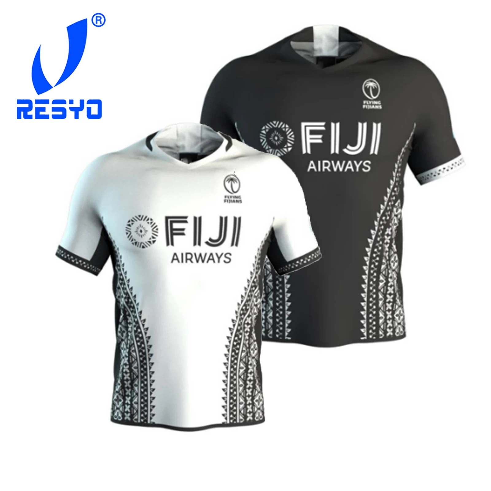 

RESYO FOR 2020 FIJIFLYING FIJIANS REPLICA MEN'S Home/Away RUGBY JERSEY Sport Shirt S-5XL