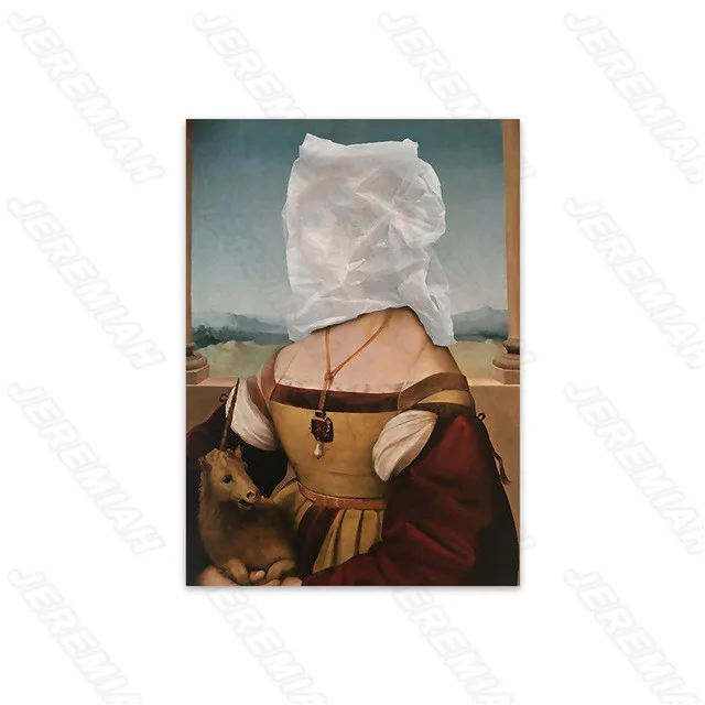 

Funny Oil Painting Poster Nordic Style Wall Art Frameless Canvas Print Painting Modern Living Room Decoration