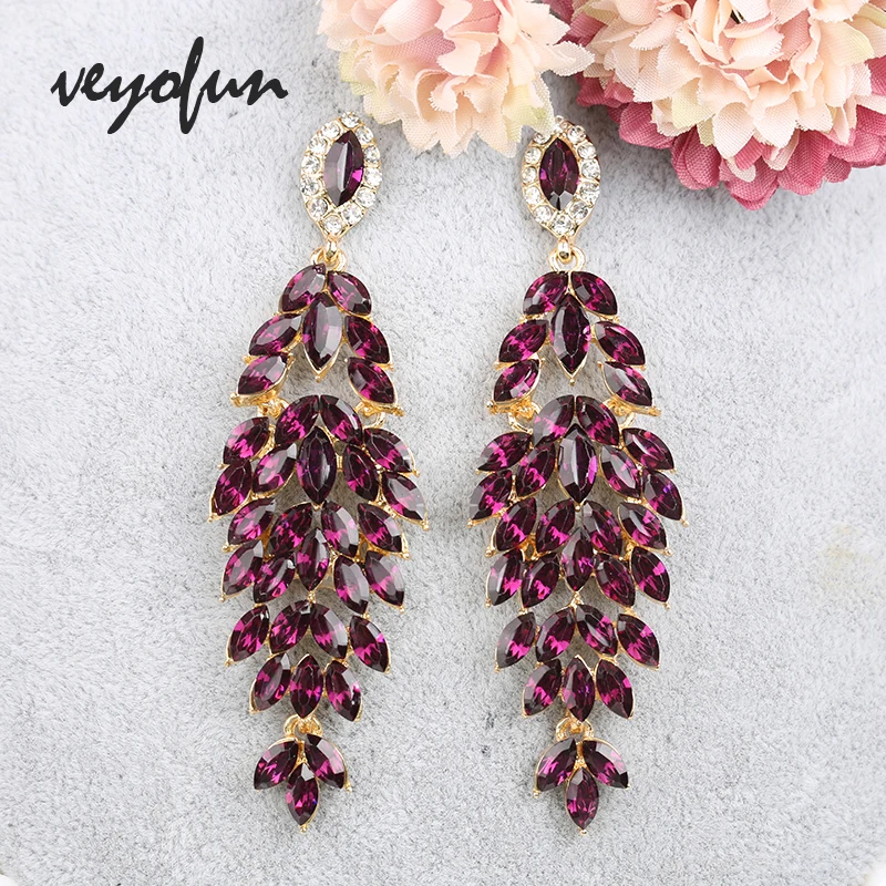 Серьги-подвески Женские винтажные с кристаллами | Украшения и аксессуары