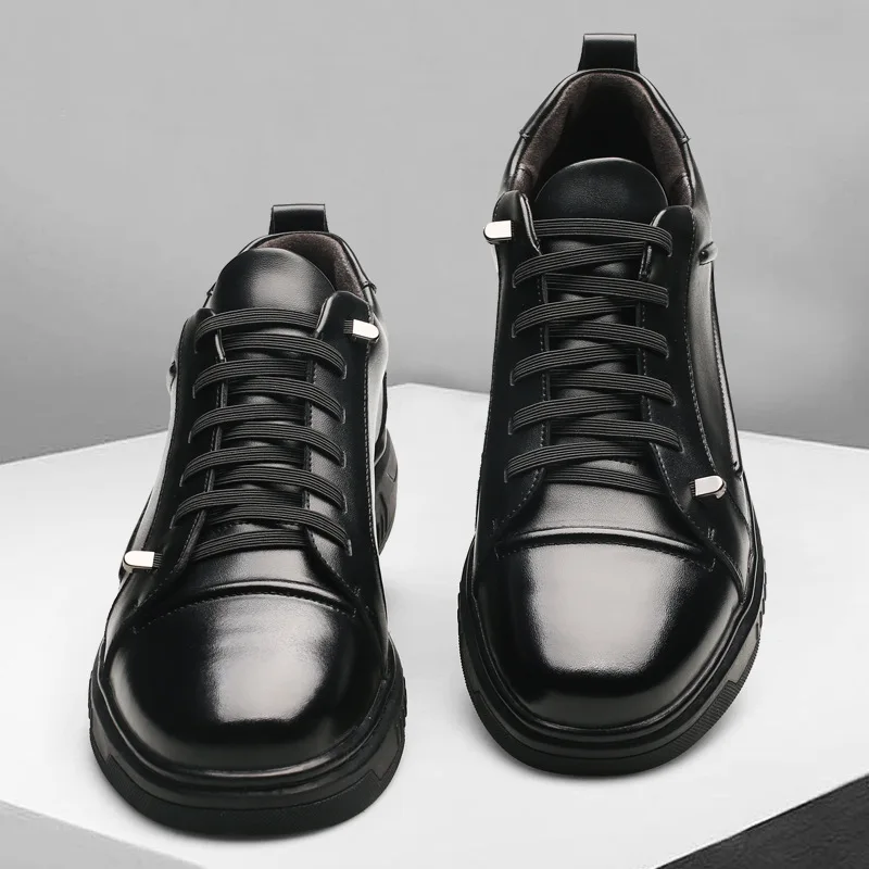 Мужские модельные кожаные туфли черные мужские без галстука мужская
