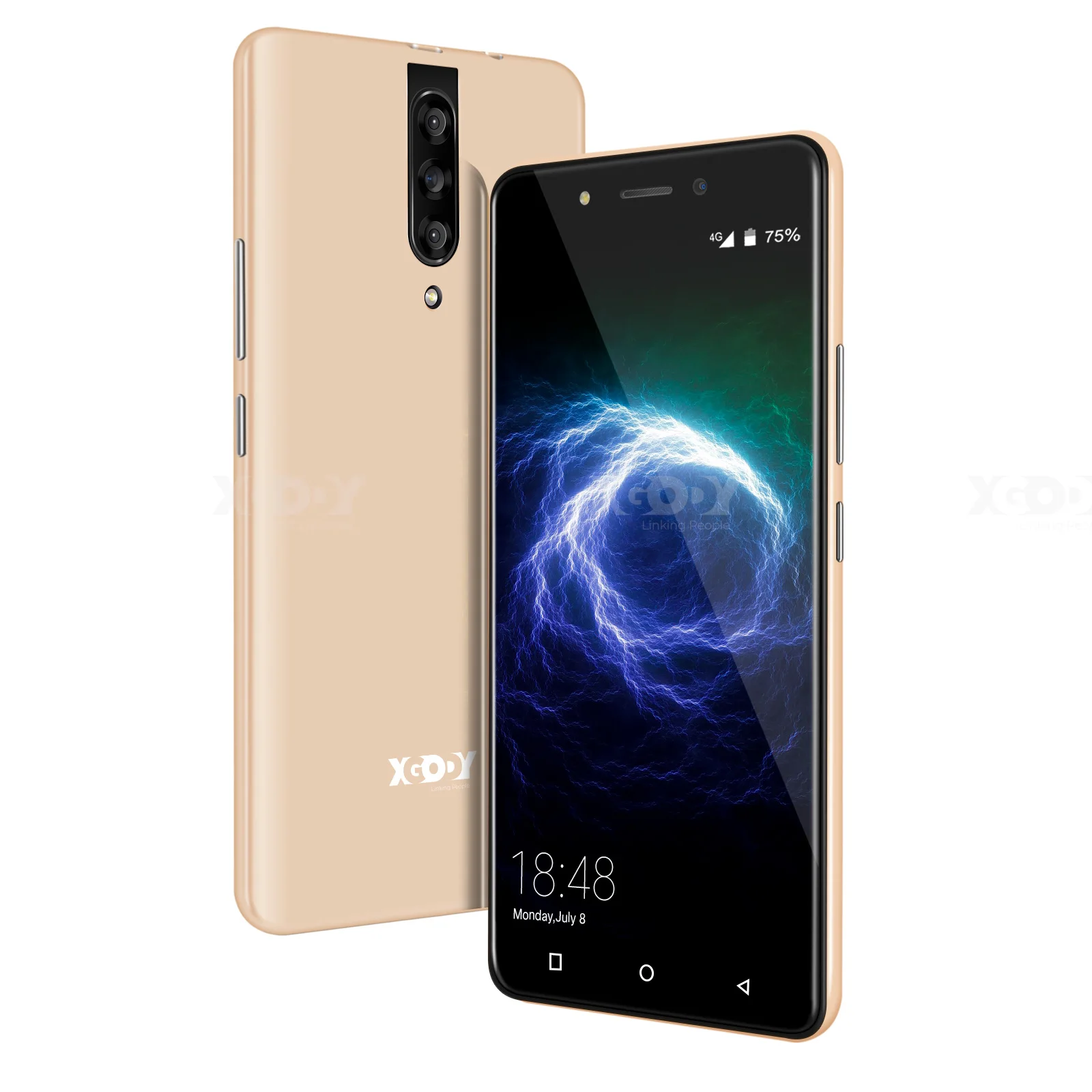 Gold XGODY 4G смартфон с двумя sim-картами 5," 18:9 Android 9,0 2 Гб ОЗУ 16 Гб ПЗУ MTK6737 четырехъядерный процессор 5 Мп камера 2800 мАч WiFi мобильный телефон - Цвет: Gold