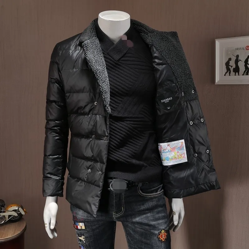 Мужской повседневный пуховик на белом утином пуху размеры до 4XL | Мужская одежда