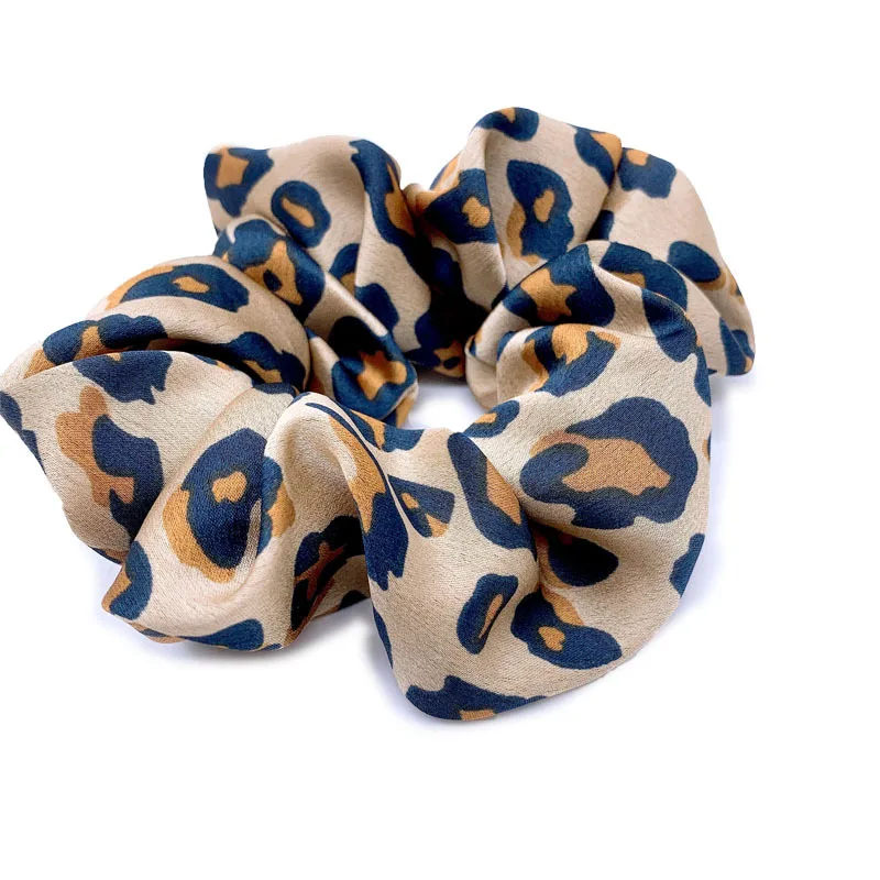 

Fashion Vintage Leopard Pattern Hair Rope Women Satin Scrunchies Polka Hair Ties Elastic Hairbands Ladies Hair Accessories