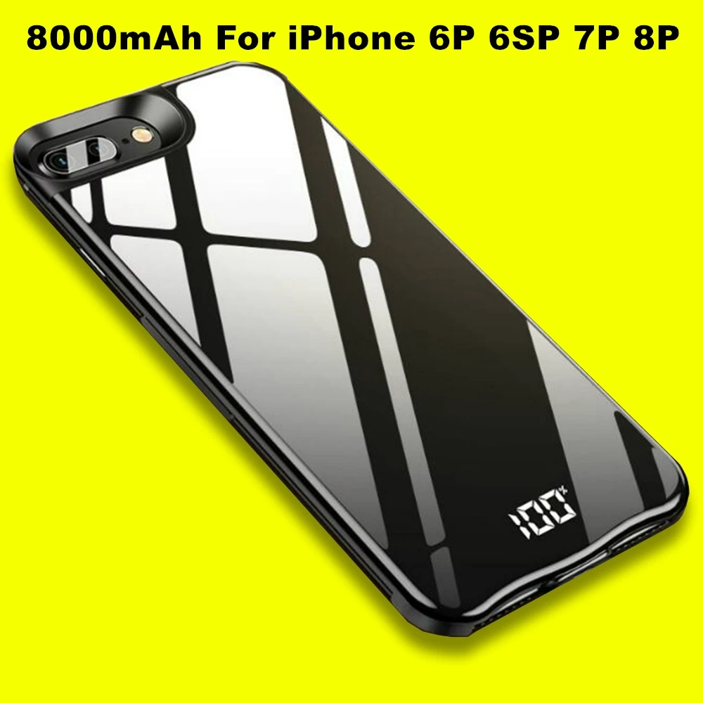 black 8000 6P 7P 8P Чехол для аккумулятора 8000 мАч для iphone XS Max XR, внешний аккумулятор, чехол для iphone 6, 6s, 7, 8 Plus, чехол для зарядного устройства - Цвет: black 8000 6P 7P 8P