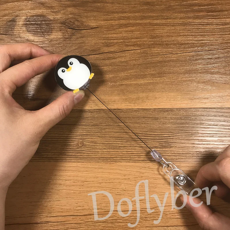 Выдвижной Бейдж с мультяшными животными собаками кошками лисой шнурок для