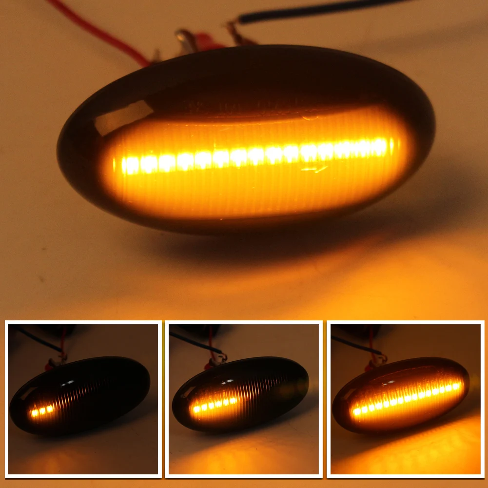 

2 шт., светодиодсветодиодный динамические поворотники для Peugeot 307 206 407 107 607 Citroen C1 C2 C3 C5