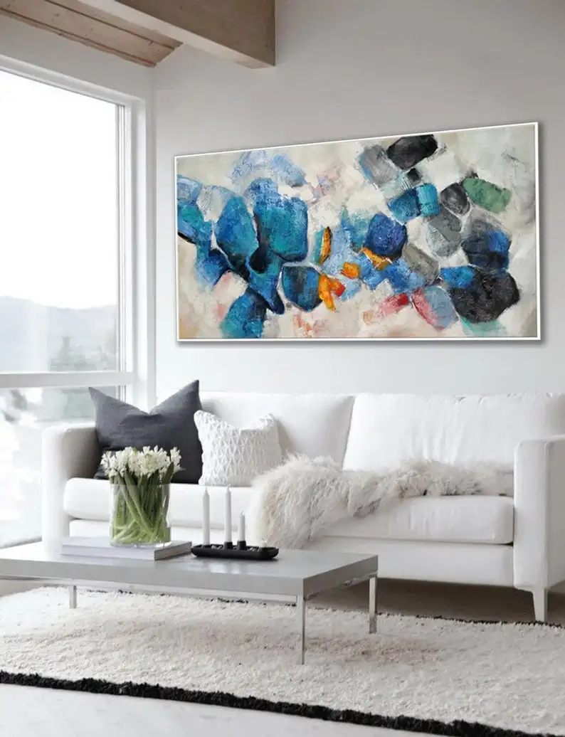 Абстрактная акриловая живопись современное произведение искусства большой