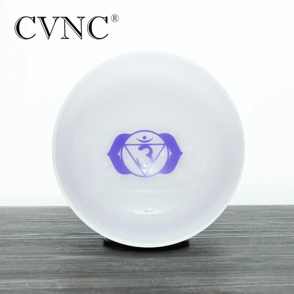 CVNC 1 шт. 8 дюймов C D E F G A B любой Note Матовый Кварцевый Поющий чаша с чакра дизайн |