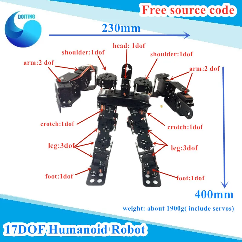 Оригинальный робот-гуманоид 17DOF Biped Robot ходящий/Biped/Dance/Обучающий робот с