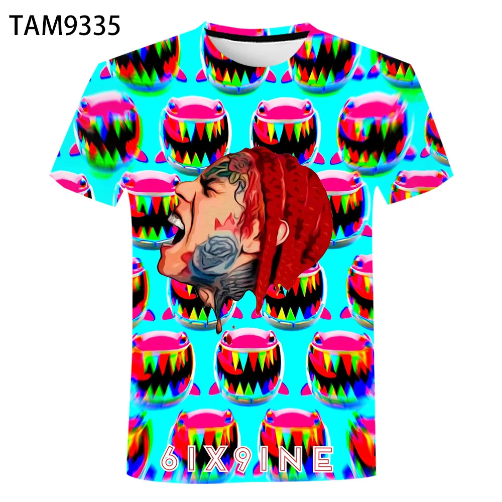 

Rapper 69 6ix9ine 2021 New Men's Women's 3D Print T-shirt Youth Street Originality Fashion Casual Children's Hip Hop Cute Top