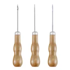 Шило с деревянной ручкой для шитья, набор из 3 предметов для рукоделия сделай сам, игла для вышивания и ремонта обуви, шило, ремесленное шило для кожи