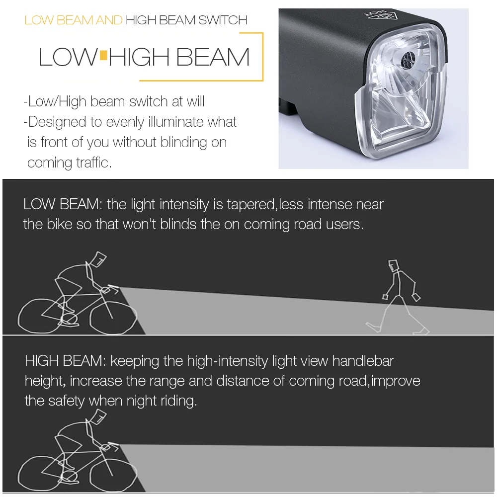 

GIYO Aluminum Ultralight Flashlight Bike Light 4800 mAh MTB Front Lamp Rainproof USB Rechargeable Bicycle Light
