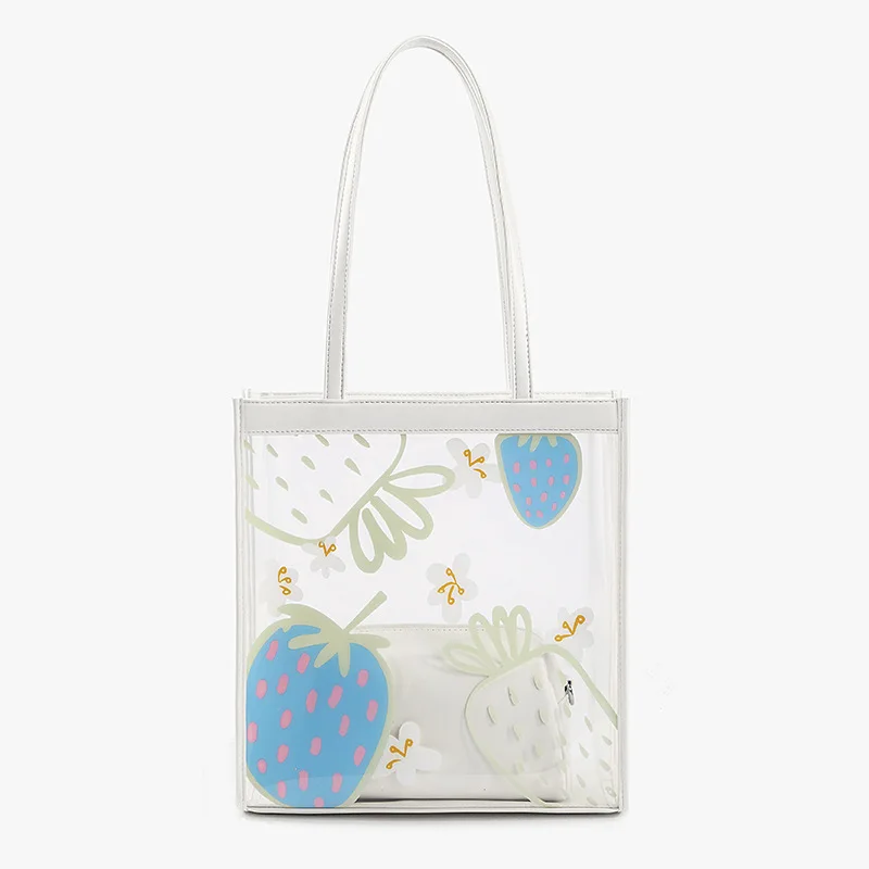 

New Summer Women's Single Shoulder Bag Transparent Jelly Bag Large Capacity Handbag Open Female Bag