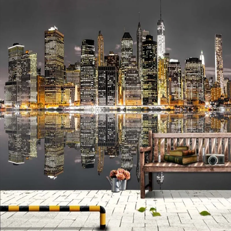 Прямая поставка ресторан кафе клубы KTV бар 3D фото красивый город Нью Йорк