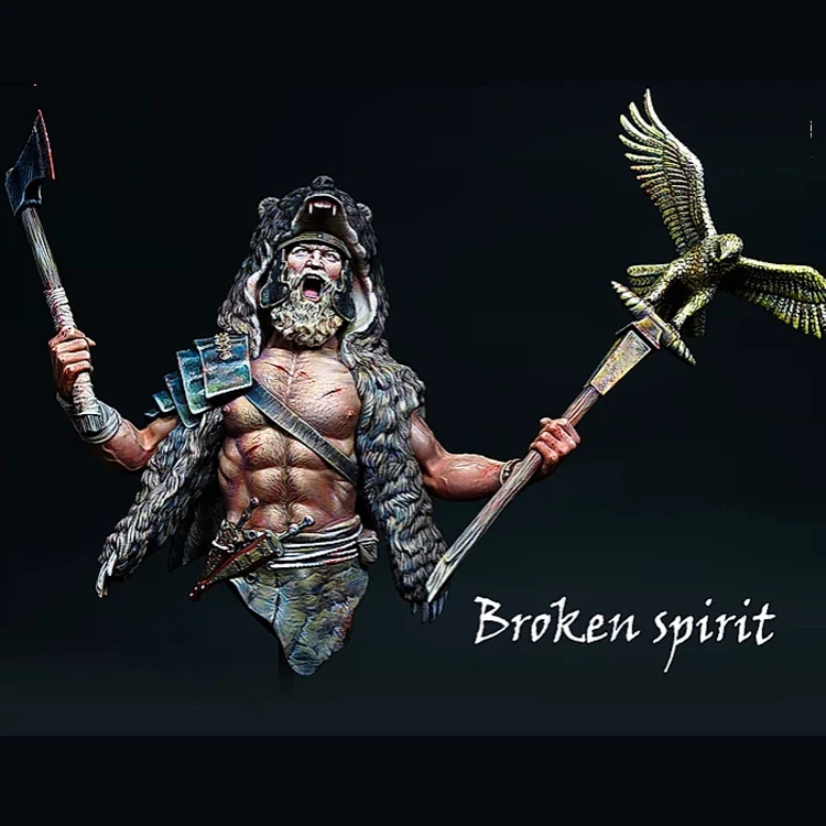 

Модель 1/12 года из смолы, обхват груди GK, сломанный дух, Bearskin Hunter Warrior, разобранный и Неокрашенный комплект