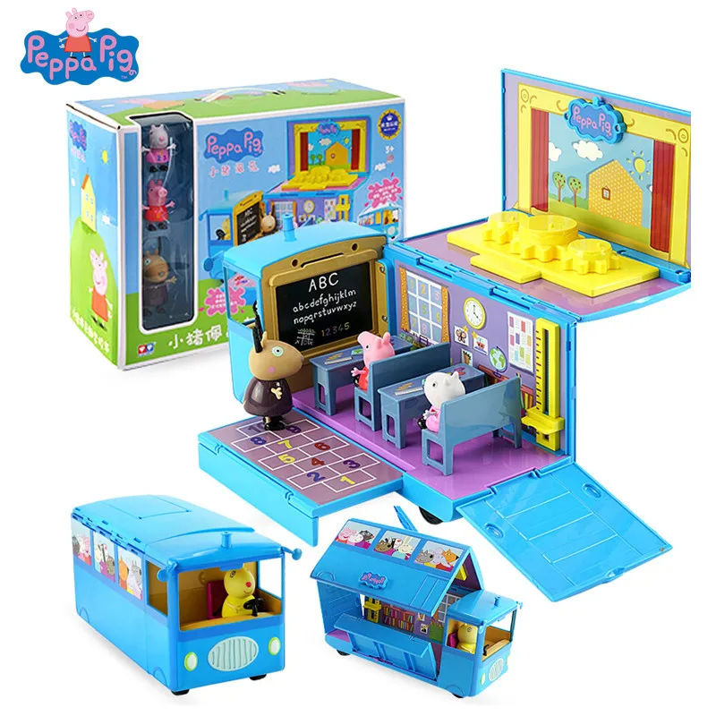 Подлинная модель свинки Пеппа классный автобус роскошная забавная сменная