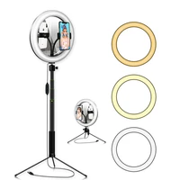 26cm10inch dimmable led ring light with makeup mirror tripod stand phone holder photography video studio usb charge ring lamp