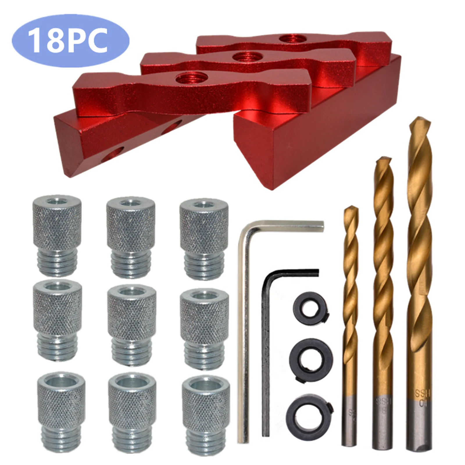

Punch Locator Positioners Dowel Drill Joinery Kit Red 90x100x39mm Vertical Pocket Hole Screw Jig Planks Industrial Tools