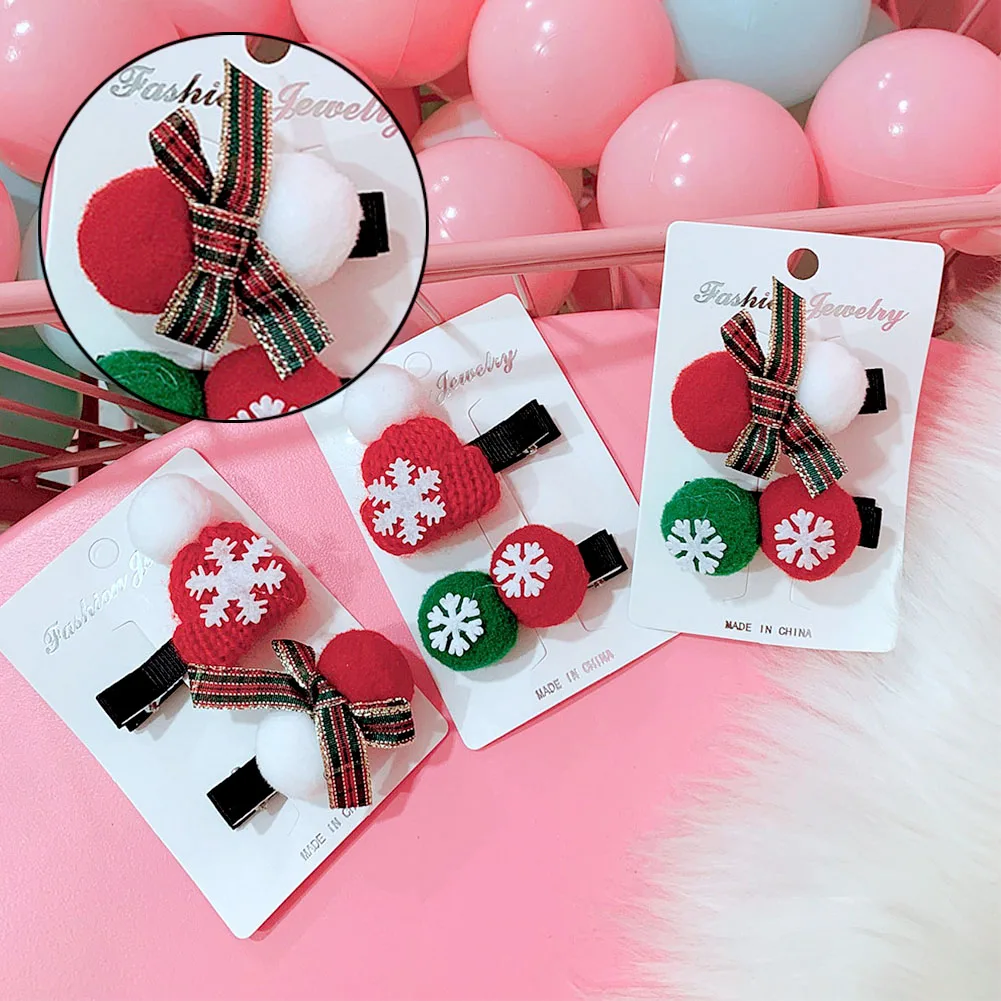 Модный милый Рождественский комплект из 1 предмета заколка для волос с