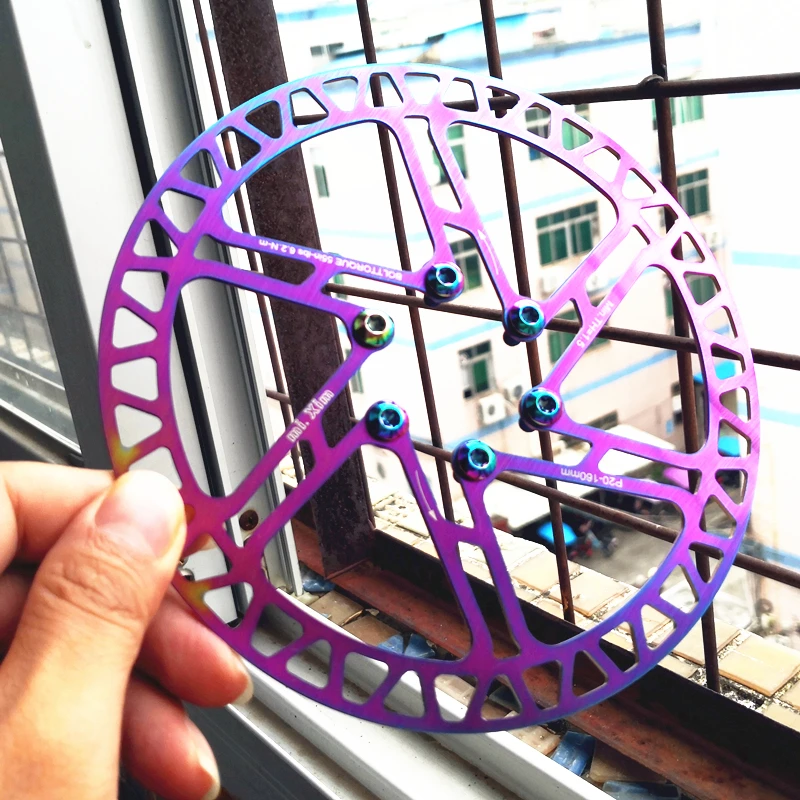 2020 New 140/160mm rainbow Bicycle brake disc Road Brake Six Nail Disc for Mountain Bike Rotors | Спорт и развлечения