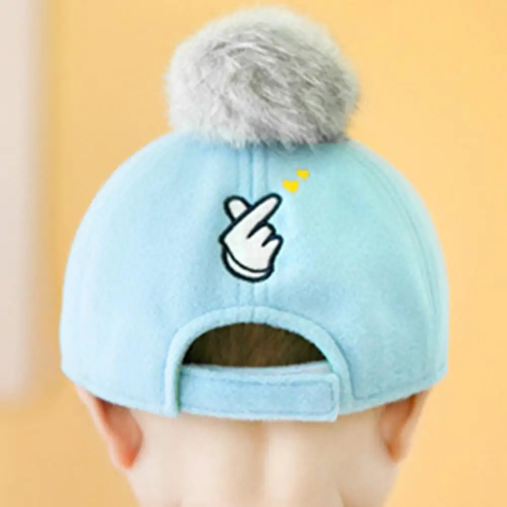 

Newborn Baby Boy Girl Woolen Warm Cap Snapback Casquette Peaked Hat with Pompom