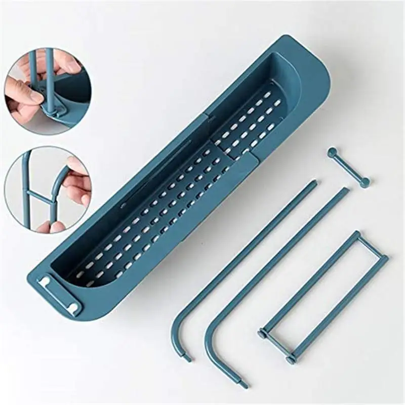 

Kitchen Draining Basket, Multifunctional Household Plastic Draining Basket Commodity Shelf