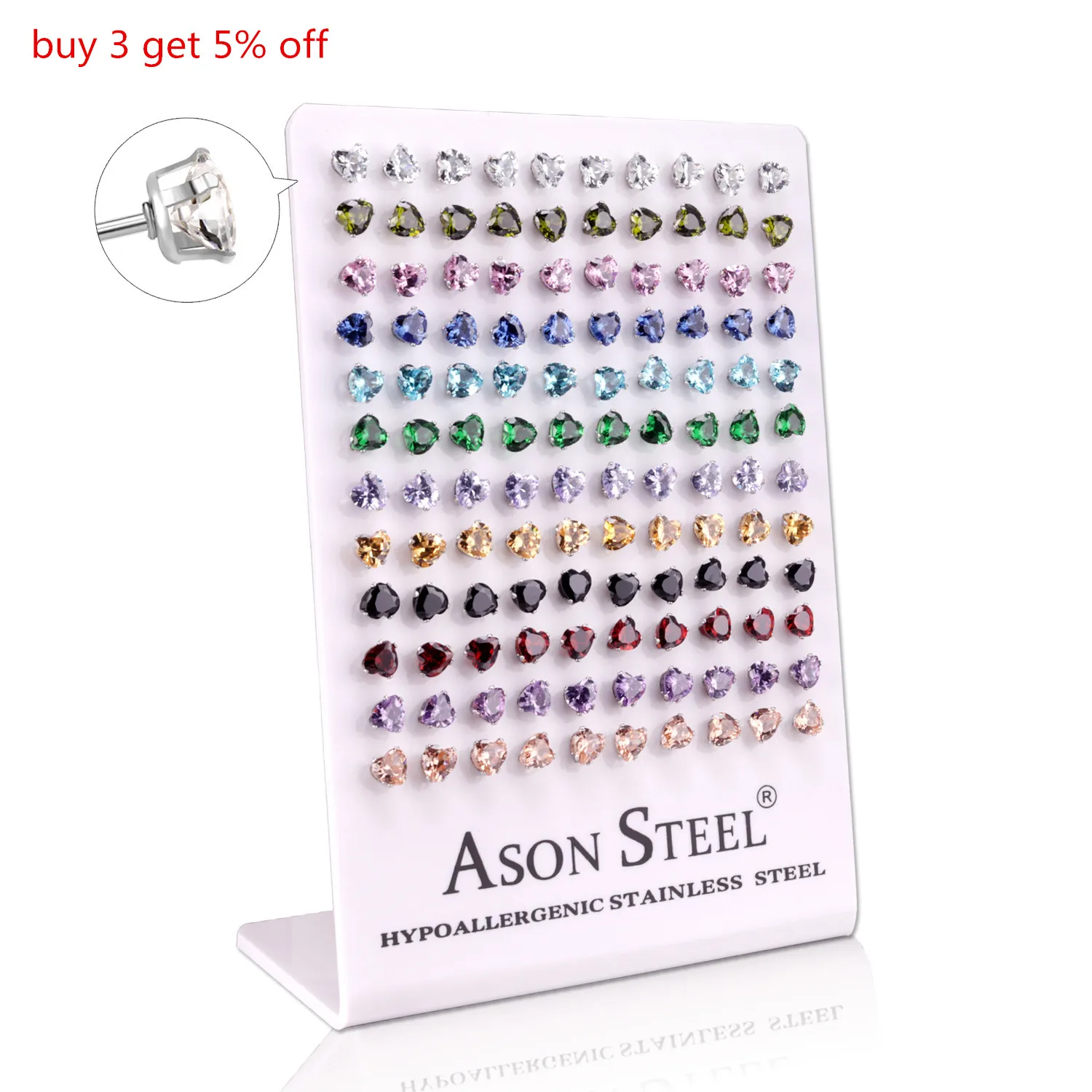 Серьги гвоздики LUXUKISSKIDS с сердцем из циркония маленькие сережки нержавеющей