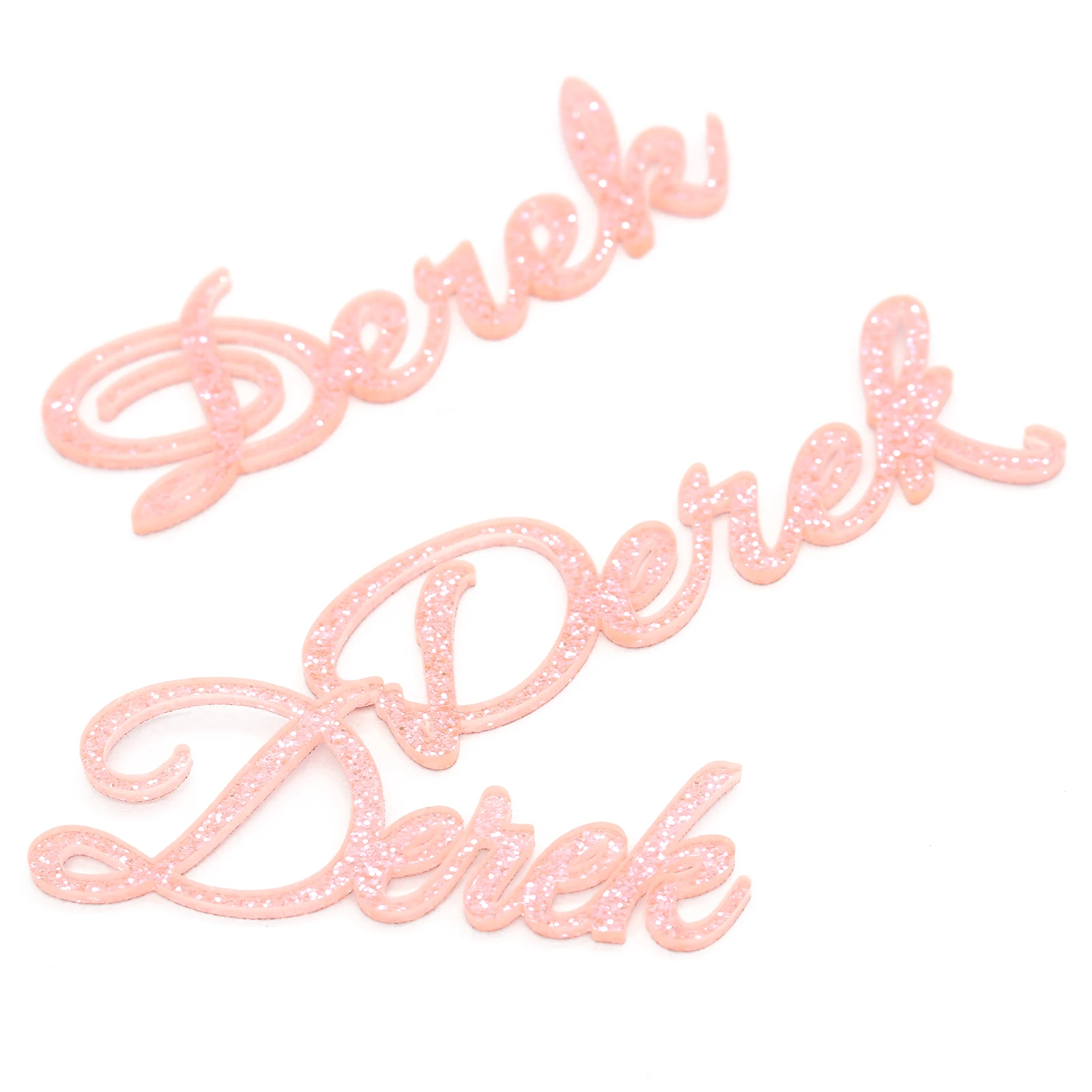 Персонализированное блестящее розовое золото лазерная резка акриловое имя