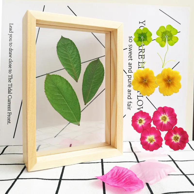 Растительный сухой цветок/листья/образцы рамка/вырезание бумаги diy рамка для картин/набор двухсторонних стеклянных рамок/фоторамка