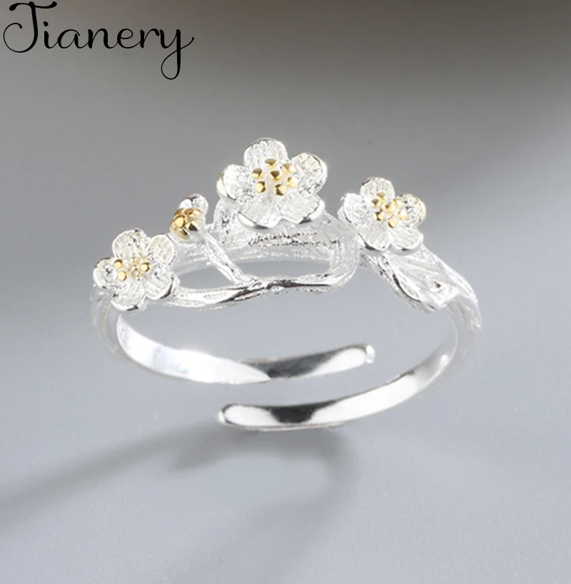 JIANERY милое серебряное кольцо с цветком для женщин и девочек эффектное Открытое на