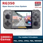 Новейшая Ретро игровая консоль RG350, система Linux, 3,5 дюйма, IPS экран, 10000 + игр в 16 ГБ + 32 ГБ64 ГБ, карта PS1, эмулятор RG 350, игровой плеер