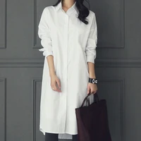 tops blouses white loose new womens size all match good quality new loose blouse long paragraph long sleeve white shirt