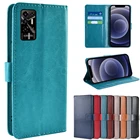 Винтажный кожаный чехол-книжка для Tecno Pova 2, Магнитный флип-чехол для телефона Tecno Pova 2 Pova2, защитный чехол 6,9 дюйма