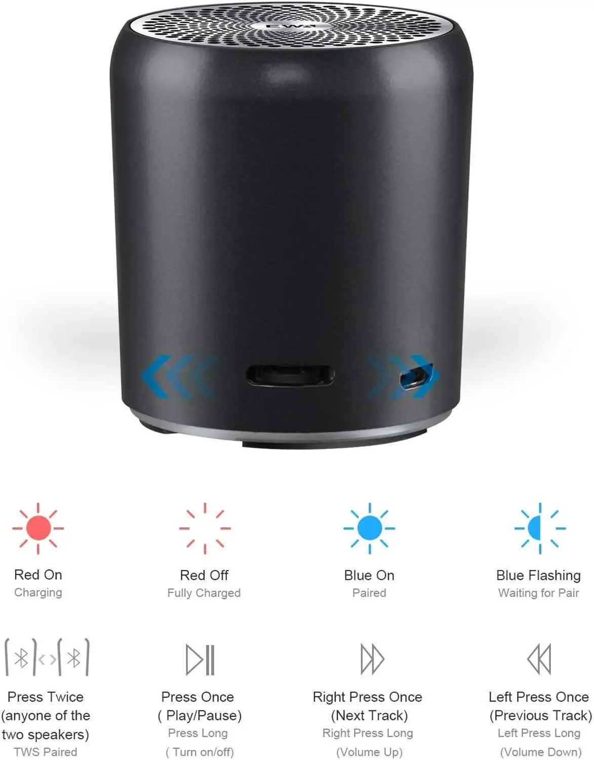 Bluetooth-Колонка EWA A107S портативная беспроводная миниатюрный сабвуфер с тяжелыми