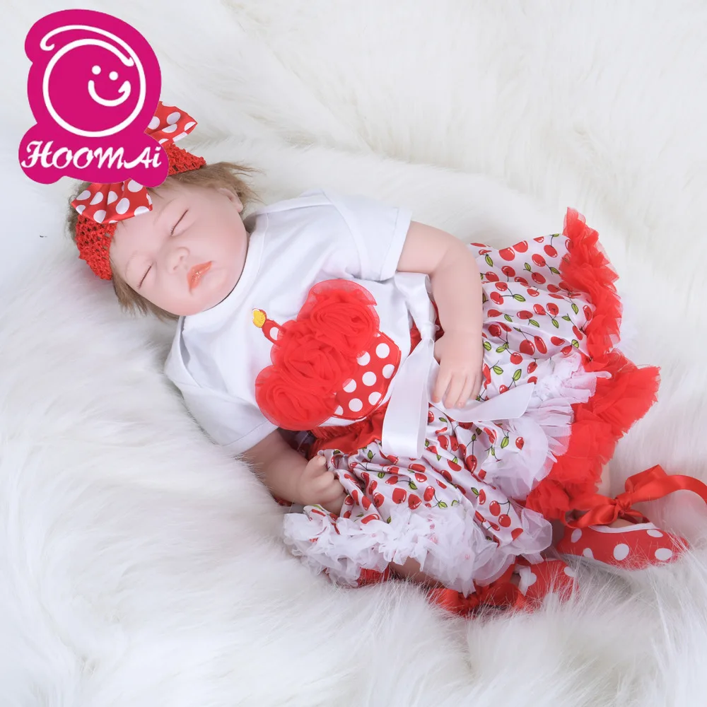 Новинка 2018 силиконовые куклы Новорожденные из хлопка красные 22 дюйма милая Кукла