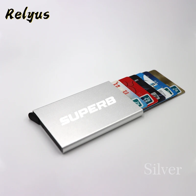 

Противоугонный держатель для кредитных карт для мужчин и женщин, тонкий металлический кошелек-картхолдер для Skoda Superb 3 Estate 3V3 3V5 3T5 2